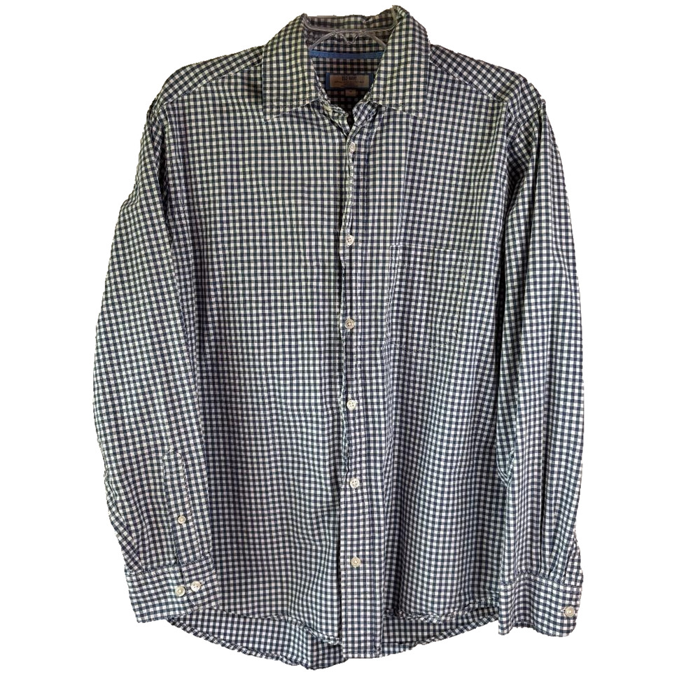Old Navy Long Sleeve Button up Shirt Blue Plaid Men's Size M‎ Y2K